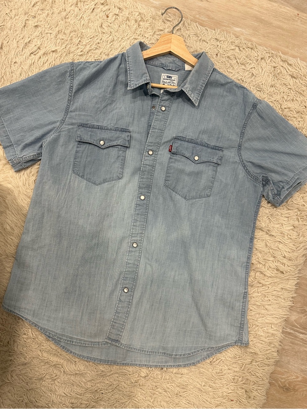 Levi's Light Blue Short Sleeve Denim Button-Down Shirt